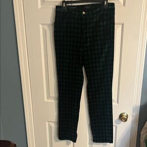Ladies Green Plaid Pants